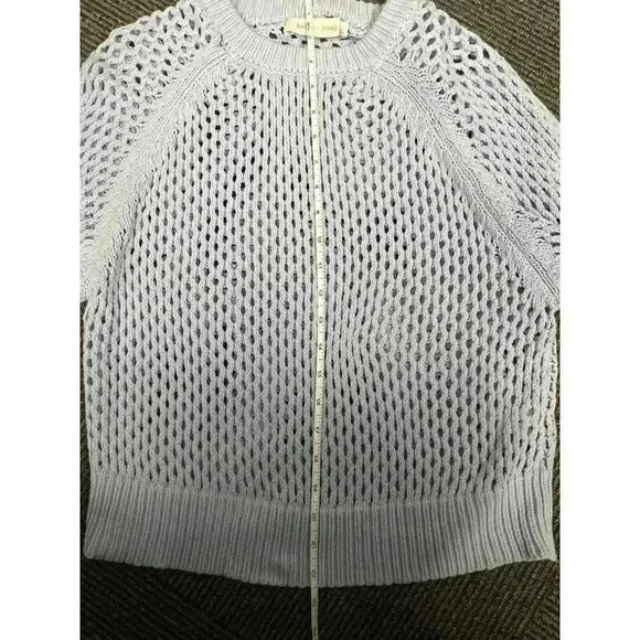 Stylish Light Blue Open Knit Sweater Casual Chic Layering Piece - Picture 7 of 7